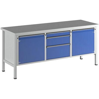 Banco da lavoro in acciaio ANKE - 890mm, Universale, Blu RAL 5010 Banco da lavoro in acciaio ANKE - 890mm, Universale, Blu RAL 5010