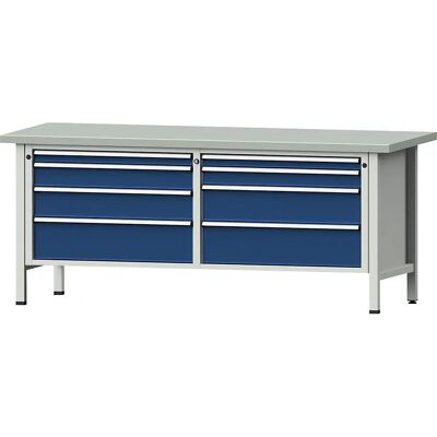 Banco de trabajo azul de 2000 mm - Marco modular Banco de trabajo azul de 2000 mm - Marco modular