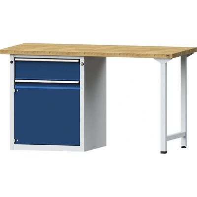 ANKE Banco da lavoro - Legno di faggio, Blu RAL 5010 - Banco da officina ANKE Banco da lavoro - Legno di faggio, Blu RAL 5010 - Banco da officina
