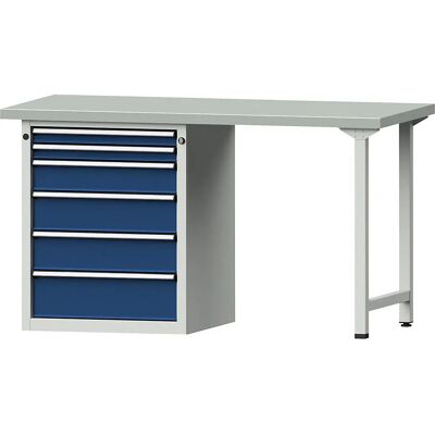 Banco de trabajo modular ANKE con 6 cajones - Encimera de acero Banco de trabajo modular ANKE con 6 cajones - Encimera de acero