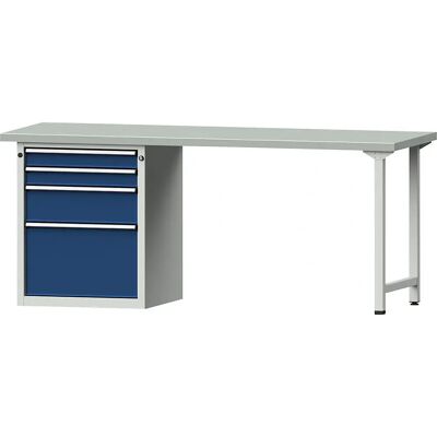 ANKE Banco de trabajo Serie V - Marco modular, 4 cajones, Encimera de acero ANKE Banco de trabajo Serie V - Marco modular, 4 cajones, Encimera de acero