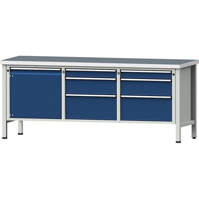 ANKE Modular Werkbank - Blau, 6 Schubladen, 2000x700mm - Werkbank ANKE Modular Werkbank - Blau, 6 Schubladen, 2000x700mm - Werkbank