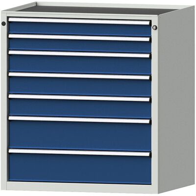 ANKE Stahl-Schränke - 7 Schubladen, 910x675mm, Enzianblau ANKE Stahl-Schränke - 7 Schubladen, 910x675mm, Enzianblau