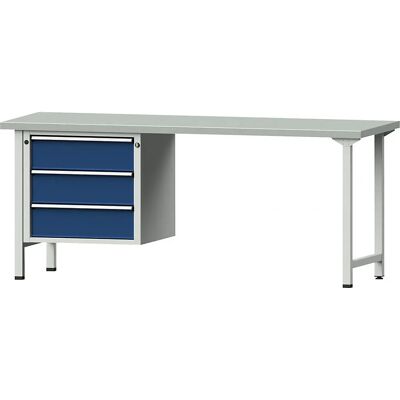 Banco da lavoro ANKE Serie V - Struttura modulare in acciaio, 3 cassetti Banco da lavoro ANKE Serie V - Struttura modulare in acciaio, 3 cassetti