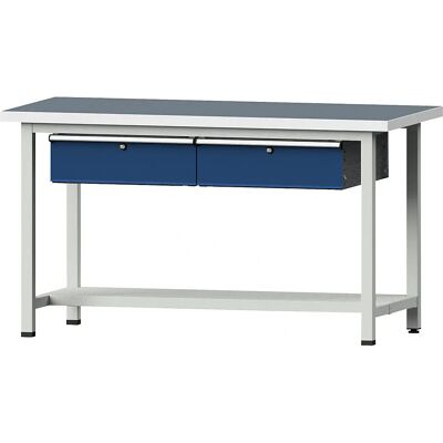 Anke Werkbank - 1500mm Universalplatte - Blau RAL 5010 Anke Werkbank - 1500mm Universalplatte - Blau RAL 5010