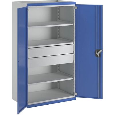 ANKE Schwerbelastbarer Stahl-Schrank - 3 Regale, 2 Schubladen ANKE Schwerbelastbarer Stahl-Schrank - 3 Regale, 2 Schubladen