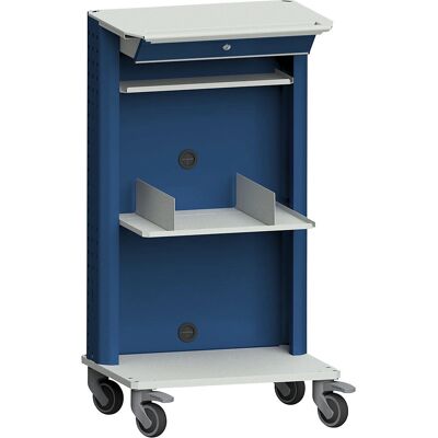 Carrello portatile ANKE - Acciaio mobile con supporto tastiera e scomparto con serratura Carrello portatile ANKE - Acciaio mobile con supporto tastiera e scomparto con serratura