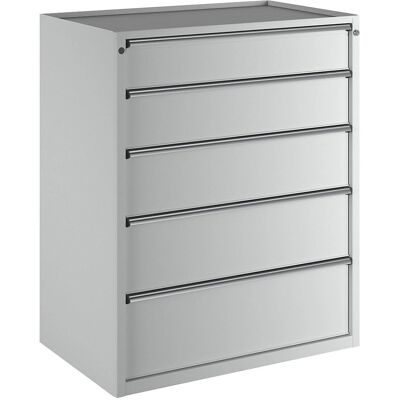 ANKE Hellgraues Metallschreibtisch - 1060x675mm - 5 Schubladen - 1280mm Höhe ANKE Hellgraues Metallschreibtisch - 1060x675mm - 5 Schubladen - 1280mm Höhe