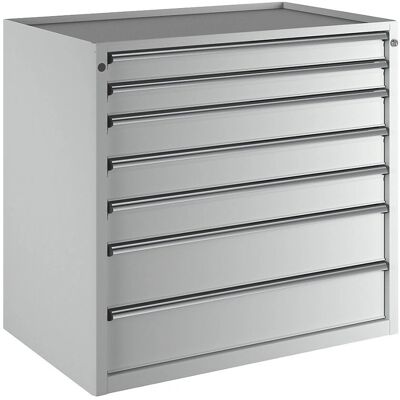 Gabinete de acero ANKE - 7 cajones, 1060x675mm, Gris claro Gabinete de acero ANKE - 7 cajones, 1060x675mm, Gris claro