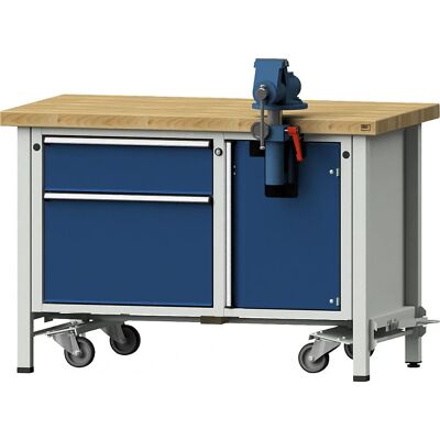 ANKE Kompakter Werkbank - 1270mm, Blau, 1 Schublade & Schraubstock ANKE Kompakter Werkbank - 1270mm, Blau, 1 Schublade & Schraubstock