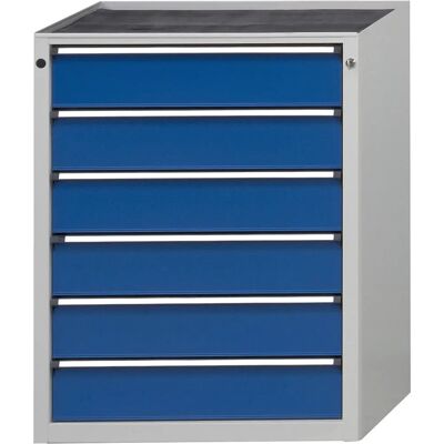 ANKE Blaues Stahl-Schubladenschrank - 6 Schubladen, 760mm breit - Aktenschrank ANKE Blaues Stahl-Schubladenschrank - 6 Schubladen, 760mm breit - Aktenschrank