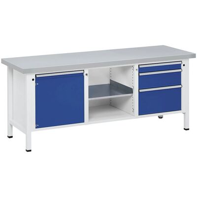 ANKE Modulare Stahlwerkbank - Tür 540mm, 3 Schubladen, Blau ANKE Modulare Stahlwerkbank - Tür 540mm, 3 Schubladen, Blau