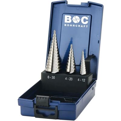 Bohrcraft - Ensemble de mèches à gradins - HSS de haute qualité, 3 pièces, 4-30mm - Publicité Bohrcraft - Ensemble de mèches à gradins - HSS de haute qualité, 3 pièces, 4-30mm - Publicité