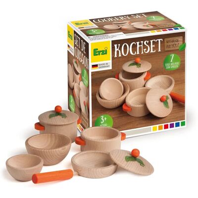 Set de Cuisine en Bois Naturel Erzi 7 pcs - Enfants 3+ - Type Cuisine - Publicité Set de Cuisine en Bois Naturel Erzi 7 pcs - Enfants 3+ - Type Cuisine - Publicité