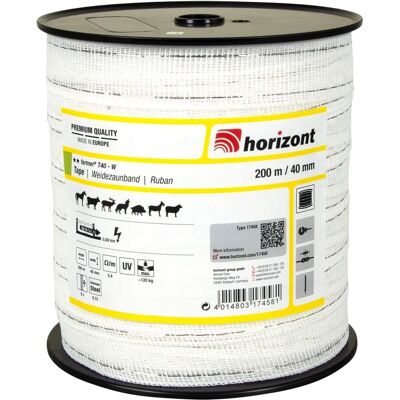 Ruban pour Barrière Électrique Farmer T20 - 200m, Blanc, 20mm - Publicité Ruban pour Barrière Électrique Farmer T20 - 200m, Blanc, 20mm - Publicité