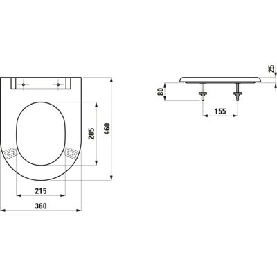 Sedile WC Libertyline LAUFEN - Rimovibile, senza barriere, Bianco Sedile WC Libertyline LAUFEN - Rimovibile, senza barriere, Bianco