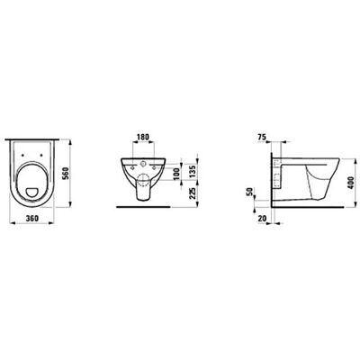Wc a parete LAUFEN PRO - Risciacquo piatto Wc a parete LAUFEN PRO - Risciacquo piatto