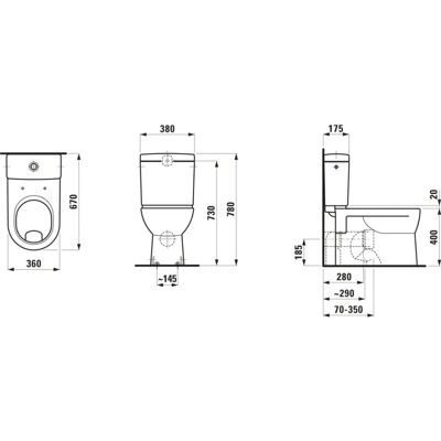 Toaletă de perete Laufen Pro - 360x670 - Alb Toaletă de perete Laufen Pro - 360x670 - Alb