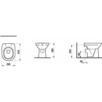 LAUFEN H8219560180001 - WC Pro con Uscita Orizzontale LAUFEN H8219560180001 - WC Pro con Uscita Orizzontale