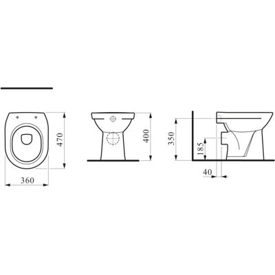 W.C. sospeso LAUFEN Pro - Bordo aperto, 360x470mm W.C. sospeso LAUFEN Pro - Bordo aperto, 360x470mm