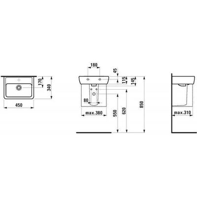 Lavabo Bahamabeige 450x340mm da Muro - Lavabo Lavabo Bahamabeige 450x340mm da Muro - Lavabo