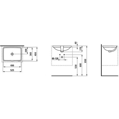 Laufen Pro S Lavabo da incasso bianco 525x400mm - Lavabo Laufen Pro S Lavabo da incasso bianco 525x400mm - Lavabo