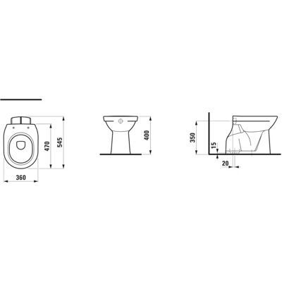 LAUFEN Wit Pro Toilet - Diepe spoel WC met verticale afvoer LAUFEN Wit Pro Toilet - Diepe spoel WC met verticale afvoer
