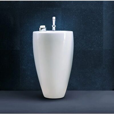 Laufen Alessi Waschbecken - Integrierte Säule, Mittiges Hahnloch - Badumkehr Laufen Alessi Waschbecken - Integrierte Säule, Mittiges Hahnloch - Badumkehr