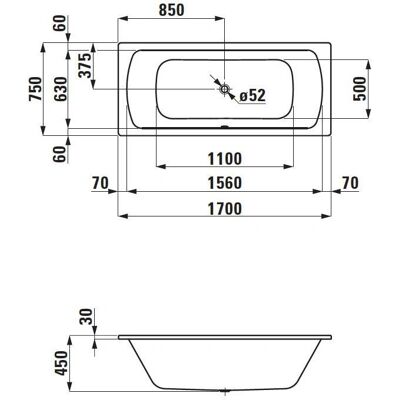 LAUFEN H2269500000401 Einbau-Badewanne aus Stahl - Bad LAUFEN H2269500000401 Einbau-Badewanne aus Stahl - Bad