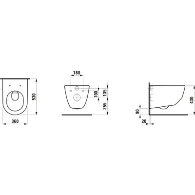 Laufen Weiß Wand-WC - Wand-Tiefspül-WC Laufen Pro 360x530 Laufen Weiß Wand-WC - Wand-Tiefspül-WC Laufen Pro 360x530