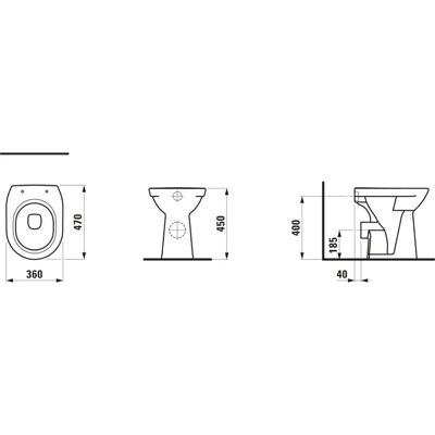 WC LAUFEN Pro Pergamon - Bordo aperto 360x470mm WC LAUFEN Pro Pergamon - Bordo aperto 360x470mm
