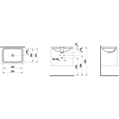Vas de chiuvetă încastrabilă Laufen Pro S - Alb, 595x430mm, Cu tooarc Vas de chiuvetă încastrabilă Laufen Pro S - Alb, 595x430mm, Cu tooarc