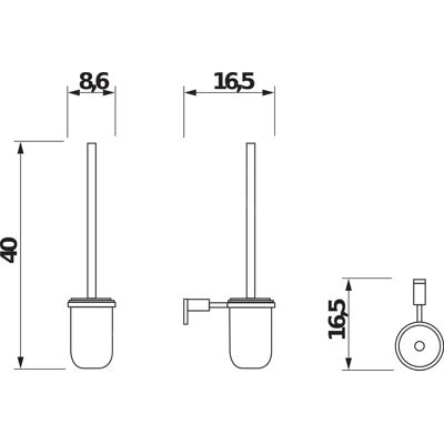 Jika H3843A10040001 - Perie pentru toaletă - Cromată Jika H3843A10040001 - Perie pentru toaletă - Cromată