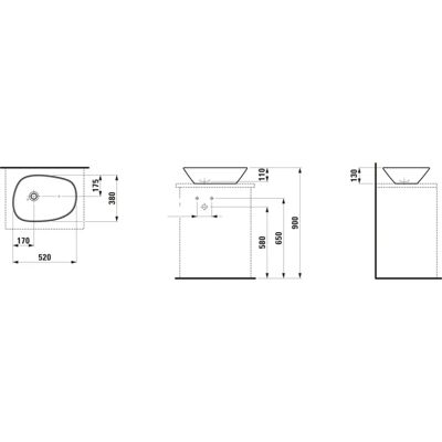 Laufen Palomba Waschbecken - 520x380mm, Weiß - Ohne Hahnloch Laufen Palomba Waschbecken - 520x380mm, Weiß - Ohne Hahnloch