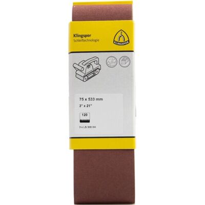 Ensemble de bandes abrasives Klingspor 75x533mm K80 - Publicité Ensemble de bandes abrasives Klingspor 75x533mm K80 - Publicité