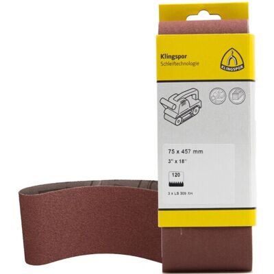 Klingspor Kurzband SB 3 Stück 100 x 560 mm K60 Klingspor Kurzband SB 3 Stück 100 x 560 mm K60