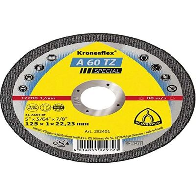 Disco di taglio ad alte prestazioni Klingspor 125mm - Per acciaio inox Disco di taglio ad alte prestazioni Klingspor 125mm - Per acciaio inox
