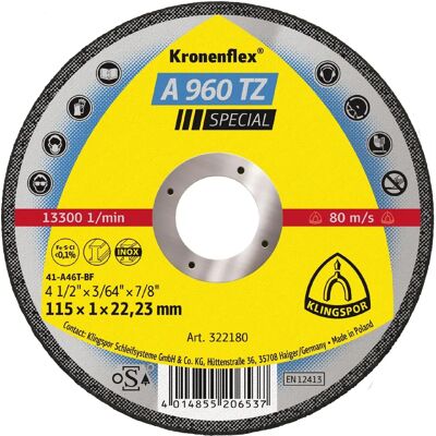 Klingspor A960TZ Trennscheibe - Hochleistung, 115mm Klingspor A960TZ Trennscheibe - Hochleistung, 115mm