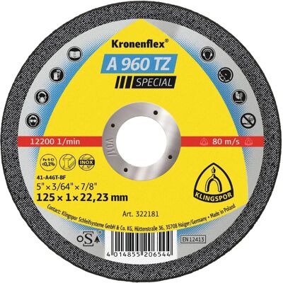 Klingspor A960TZ Skiveskive - 125mm, 1mm, 25 stk Klingspor A960TZ Skiveskive - 125mm, 1mm, 25 stk
