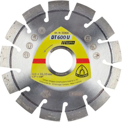 Klingspor DT 600 U Diamant Trennscheiben - Beton & Mauerwerk Klingspor DT 600 U Diamant Trennscheiben - Beton & Mauerwerk