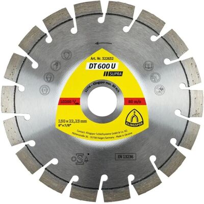 Klingspor Supra DT600U Diamantscheibe - 150x2,4x22,23mm - Armierter Beton Klingspor Supra DT600U Diamantscheibe - 150x2,4x22,23mm - Armierter Beton
