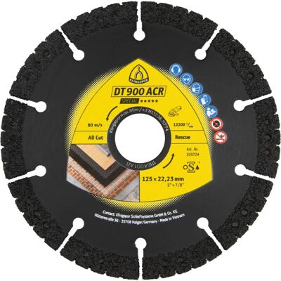 Klingspor DT 900ACR Diamanttrennscheibe - 115mm, 6 Segmente, 22,23mm Klingspor DT 900ACR Diamanttrennscheibe - 115mm, 6 Segmente, 22,23mm