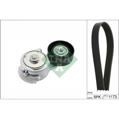 INA 529 0478 10 Kit Cinghia di Distribuzione - V-puleggia, 5 nervature, 1173mm INA 529 0478 10 Kit Cinghia di Distribuzione - V-puleggia, 5 nervature, 1173mm