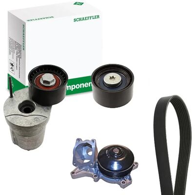 INA Pompa acqua + kit cinghia poli V - Per BMW INA Pompa acqua + kit cinghia poli V - Per BMW