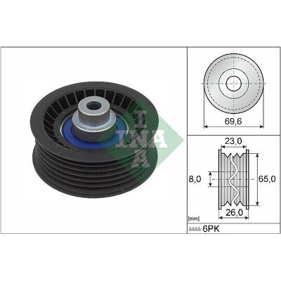 INA 532 0917 10 V-bælte spændskive - 69,6mm diameter, 26mm bredde til Ford Transit INA 532 0917 10 V-bælte spændskive - 69,6mm diameter, 26mm bredde til Ford Transit