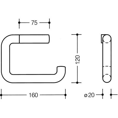 Hewi 477 Toiletpapirholder - U-formet, skjult skrueløsning, 160mm, felsgrau Hewi 477 Toiletpapirholder - U-formet, skjult skrueløsning, 160mm, felsgrau