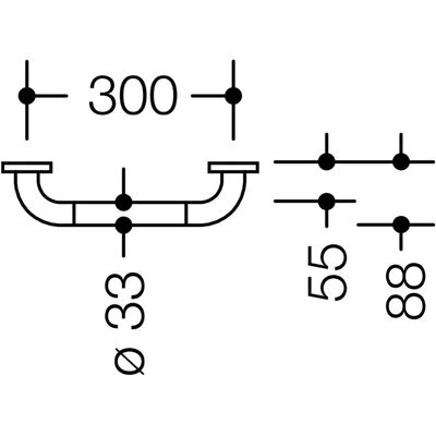 HEWI 801 Haltegriff - Stahlbefestigung - 300mm - Rubinrot - Haltegriff HEWI 801 Haltegriff - Stahlbefestigung - 300mm - Rubinrot - Haltegriff