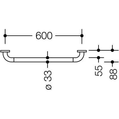 HEWI 801 Haltegriff - 600mm - Rubinrot HEWI 801 Haltegriff - 600mm - Rubinrot