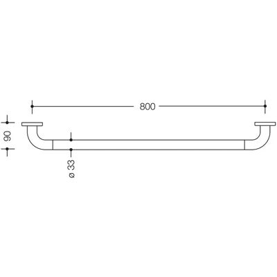 HEWI 477 Stahl-Handtuchhalter - 800mm, Grau Felsen - Rechtwinklig mit Rosetten HEWI 477 Stahl-Handtuchhalter - 800mm, Grau Felsen - Rechtwinklig mit Rosetten