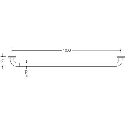 Hewi 477 Handdoekhouder - 33mm, 70mm Roset, 1000mm - Handdoekhouder Hewi 477 Handdoekhouder - 33mm, 70mm Roset, 1000mm - Handdoekhouder